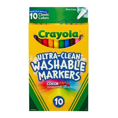 Crayola 10ct Ultra-Clean Washable Markers Fine Line Classic Colors | Target