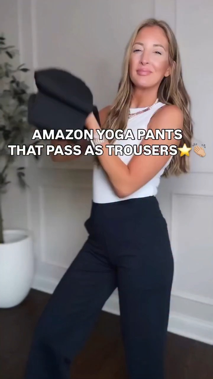 Yoga pants that you can wear to wear! These come in several colors & inseam options and have all the traditional details of slacks! 
#womensworkwear #workwearinspo #workwearstyle #elevatedcasual

#LTKootd #LTKgrwm #LTKmomlife