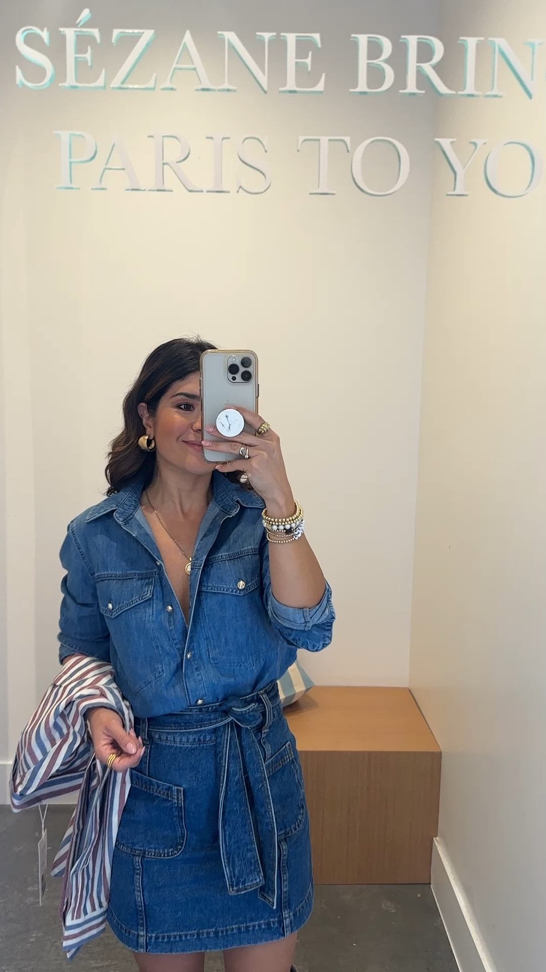 What I wore to yesterday’s Sézane event in Denver!!! 
Denim shirt size 36
Skirt size 4
Boots run tts, order your regular size 

#LTKFindsUnder100 #LTKShoeCrush #LTKSeasonal