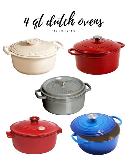 Dutch ovens are the easiest way to bake artisan breads at home. The dutch ovens need to be oven safe for 475-500 (knobs can be swapped if needed)

#LTKGiftGuide #LTKhome