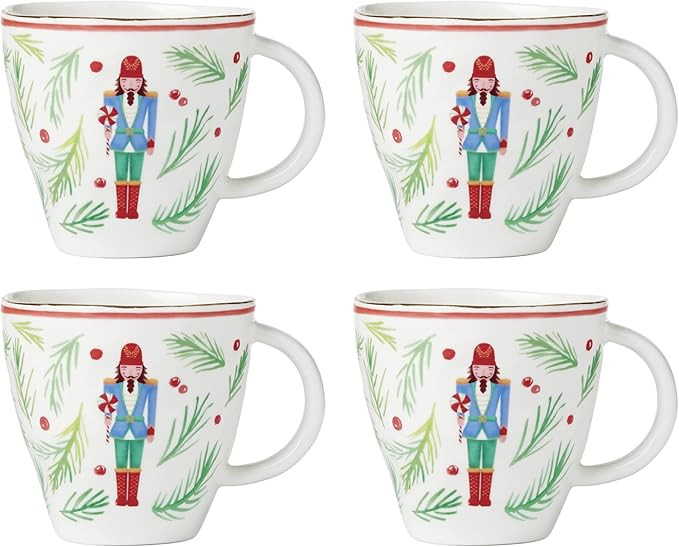 Lenox Nutcracker Dinnerware Mugs, Set of 4, Assorted, 4 Count, Multi | Amazon (US)