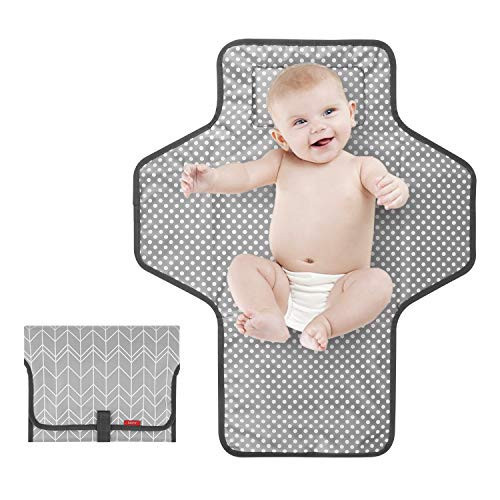 Portable Changing Pad for Baby, Waterproof Travel Changing Pads for Moms, Dads, with Built-in Pillow, Excellent Baby Shower, Registry Gifts | Amazon (US)