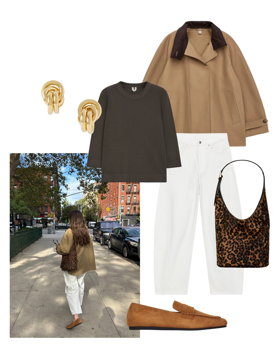 New York in autumnal outfits - a classic daytime look, trench jacket with white denim

#LTKstyletip #LTKautumn