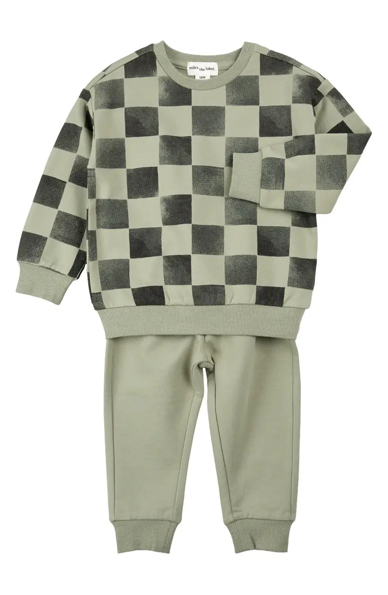 MILES THE LABEL Check Sweatshirt & Joggers Set | Nordstrom | Nordstrom