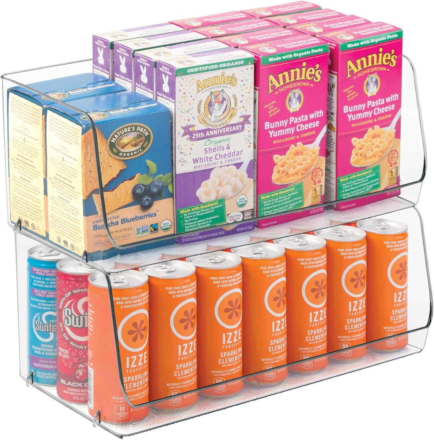 mDesign Modern Stackable Plastic Open Front Dip Extra Large Storage Organizer Bin Basket for Kitc... | Amazon (US)