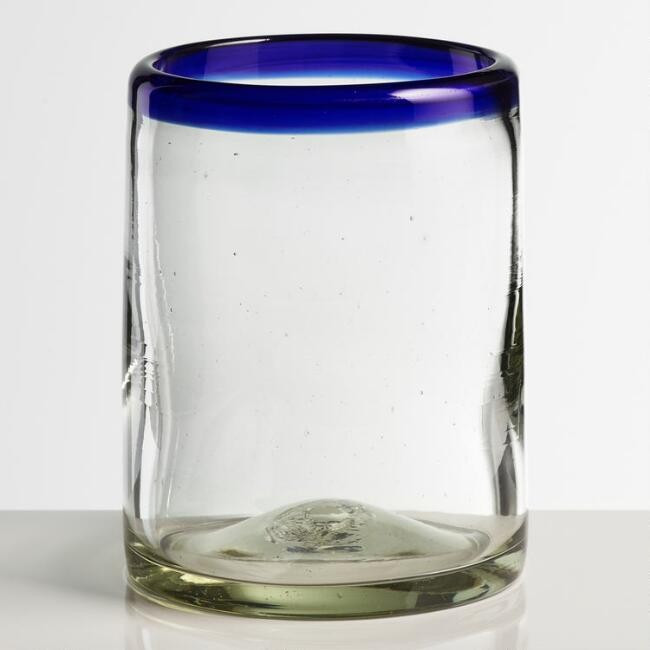 Blue Rocco Double Old Fashioned Glasses Set of 4 | World Market