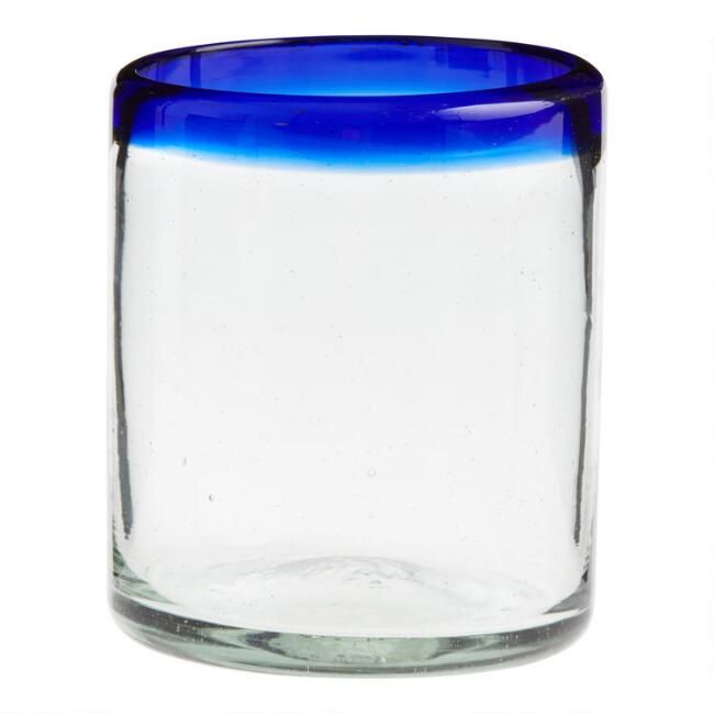 Blue Rocco Double Old Fashioned Glasses Set of 4 | World Market