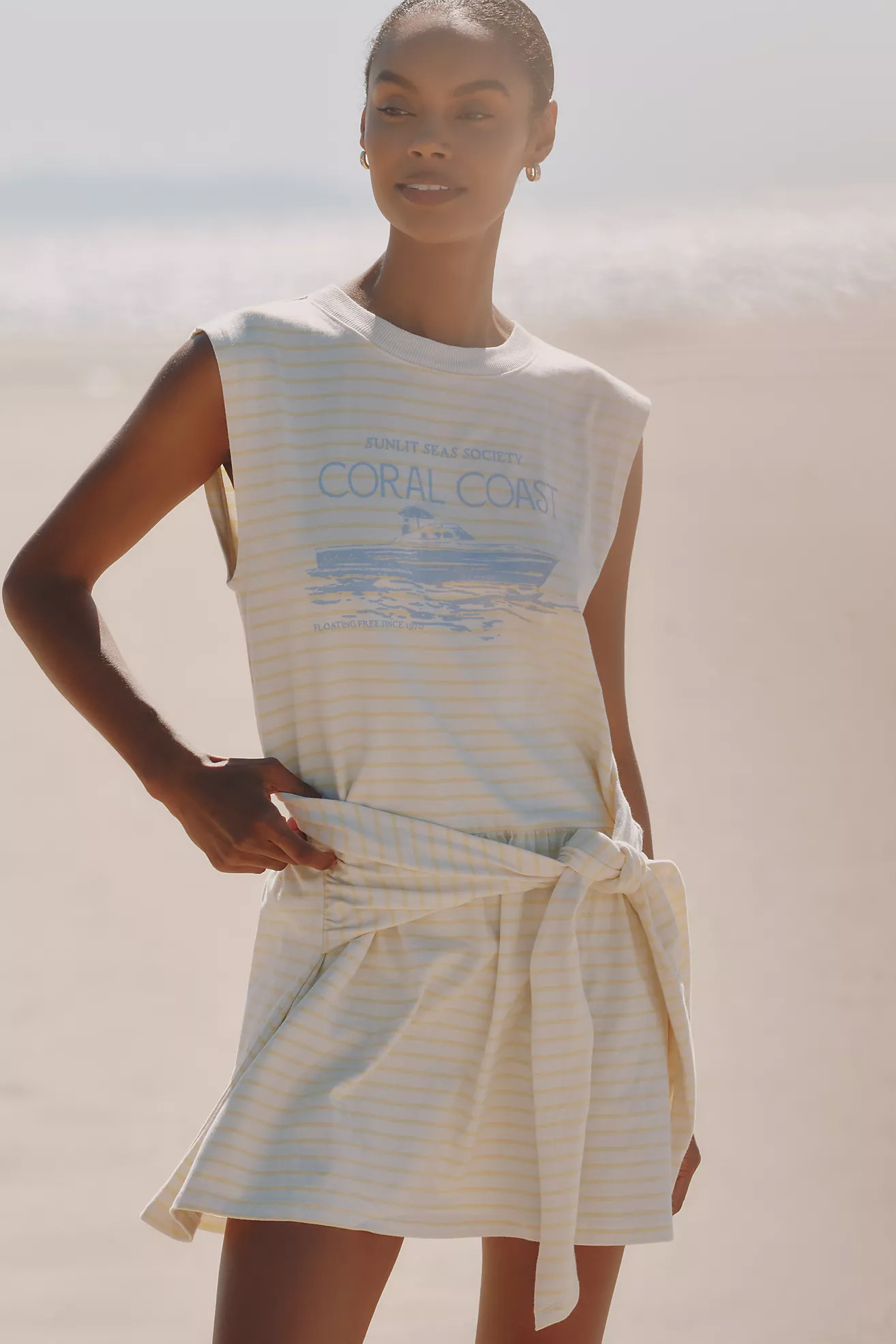 Celandine 100% Cotton Knotted Tee Mini Dress | Anthropologie (US)