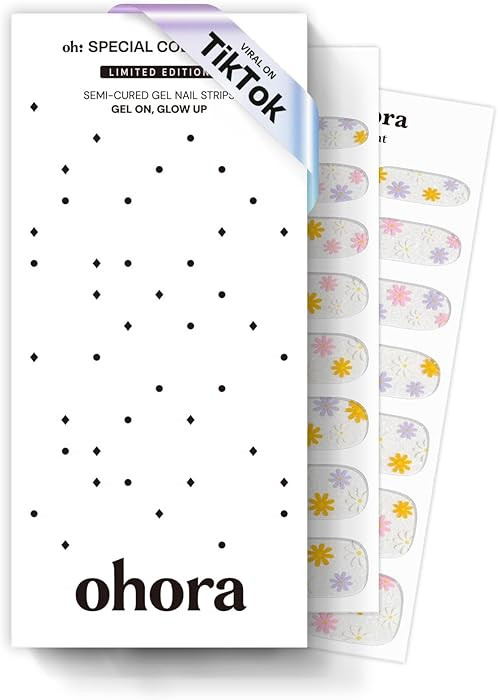ohora Semi Cured Gel Nail Strips (N Daisy Disco) - Rainbow, Works with Any UV/LED Lamps, Salon-Qu... | Amazon (US)
