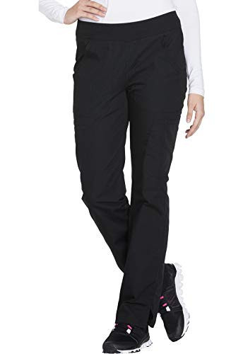 Cherokee Women's Mid Rise Straight Leg Pull-on Cargo Pant, Black X-Large | Amazon (US)