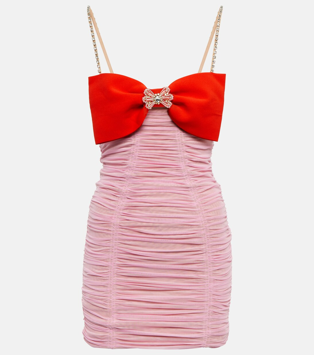 Bow-embellished ruched minidress | Mytheresa (INTL)