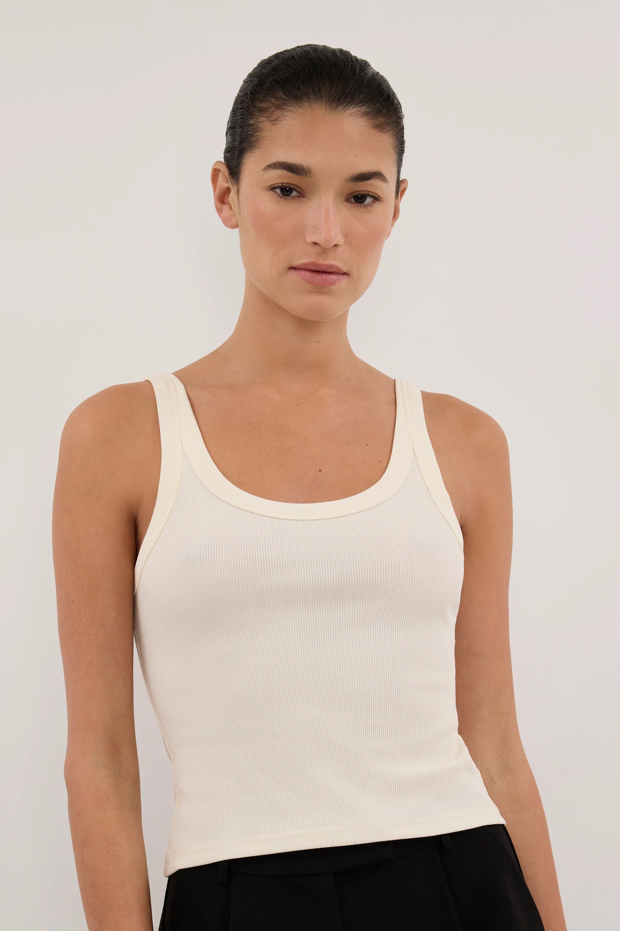 PHOEBE STRAW SCOOP NECK TANK TOP | DISSH