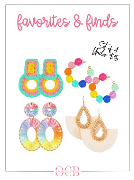 Loving these bright earrings for spring and summer from Amazon! This set of 4 is under $15 💚💛💗💜💙