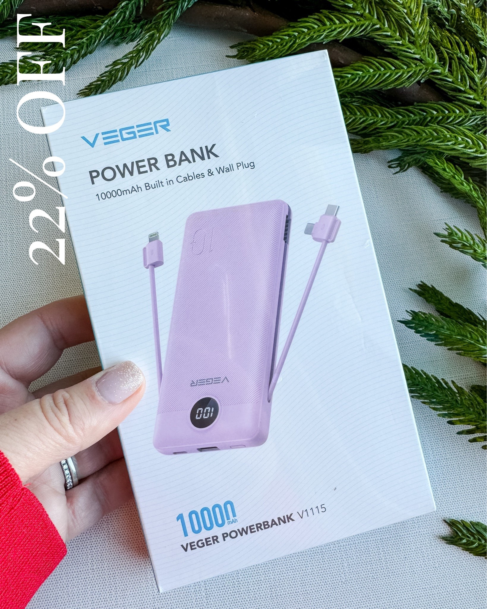 22% off from Prime Big Deal Days.  

I have purchased multiple of these VEGER Portable Charger for iPhone because they plug into the wall and come with cables to connect to all devices.  Super handy and comes in a variety of colors!  #PBDD2026 #bigdealdays 

 #LTKmomlife #LTKBeauty #LTKTravel
