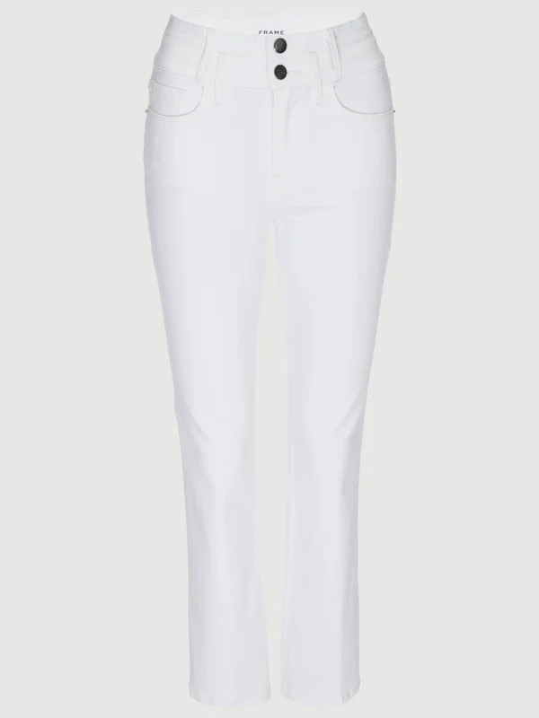 Le Crop Mini Boot Double Waistband -- Blanc | Frame Denim