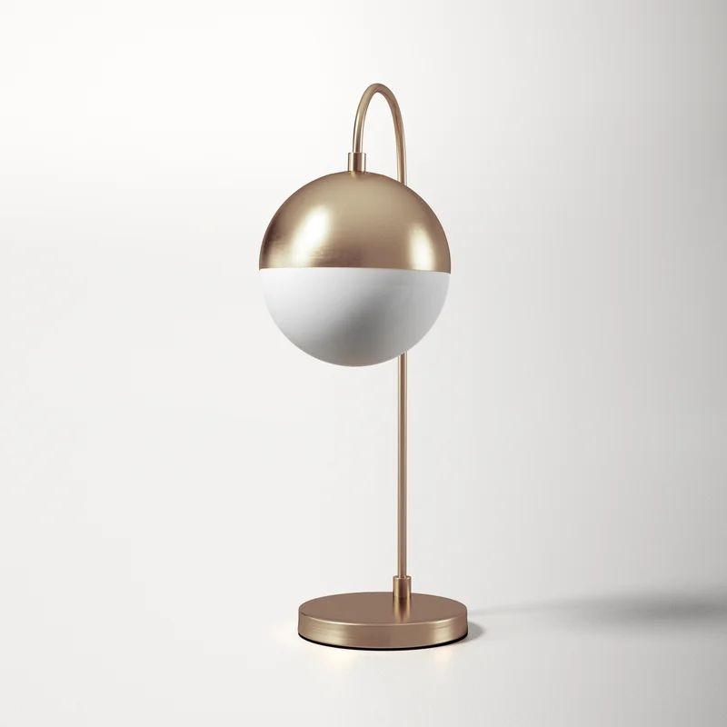 Gareth 20.5" Brass Gold/Black Desk Lamp | Wayfair North America