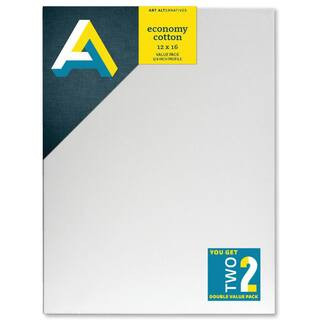 Art Alternatives 12 in. x 16 in. Economy Cotton Stretched Canvas (2-Piece) AA5121 - The Home Depo... | The Home Depot