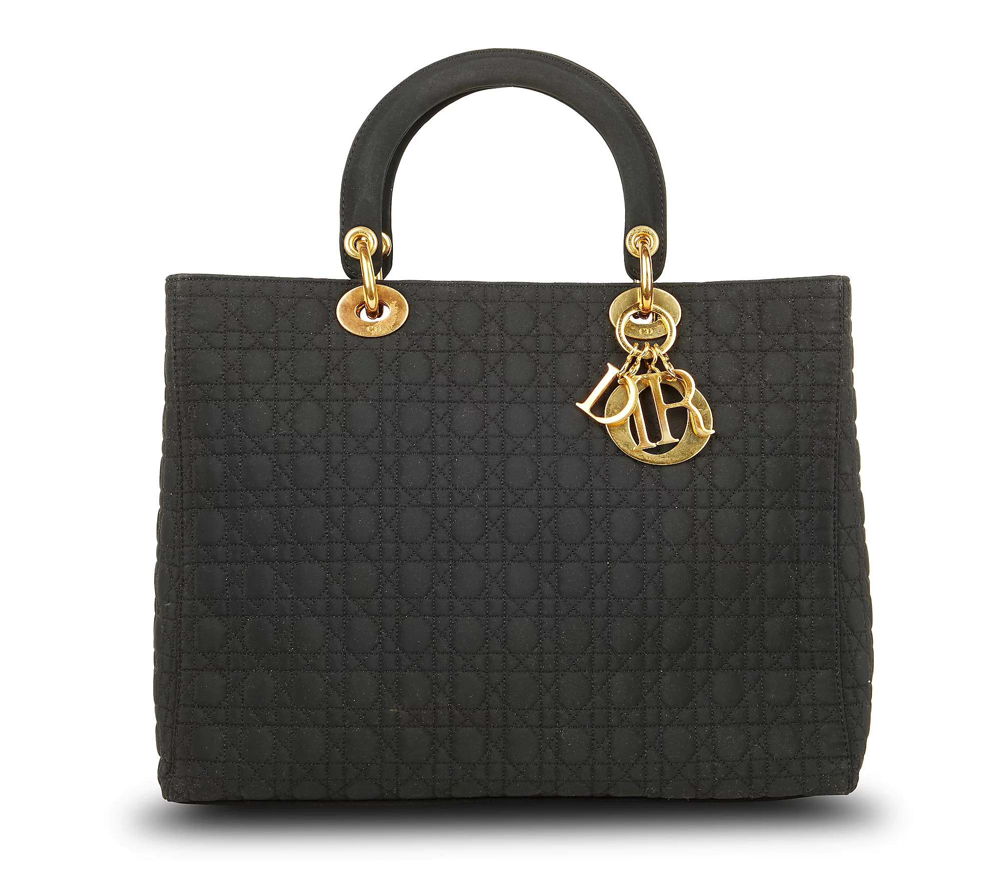 Pre-Owned Dior Lady Dior Nylon GHW Large Black | QVC