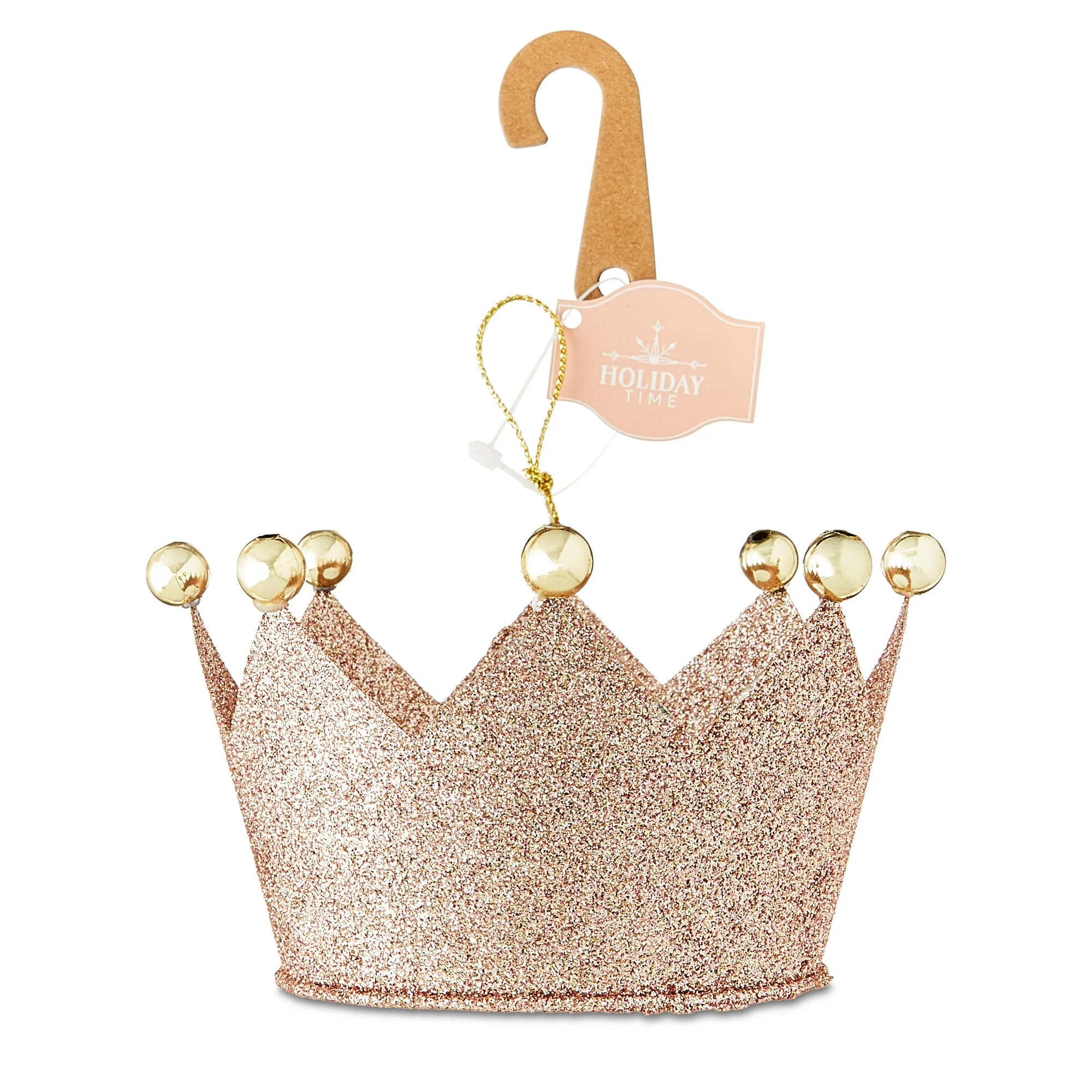Blush Pink Glitter Crown Christmas Ornament, 2.5", by Holiday Time | Walmart (US)