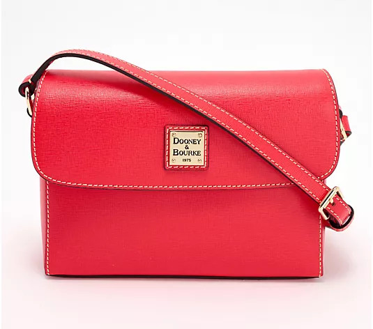 Dooney & Bourke Saffiano Leather Rena Flap Crossbody - QVC.com | QVC