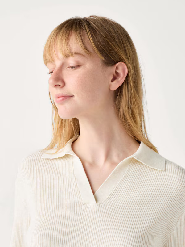 Washable Knit Ribbed Polo Sweater | UNIQLO (US)