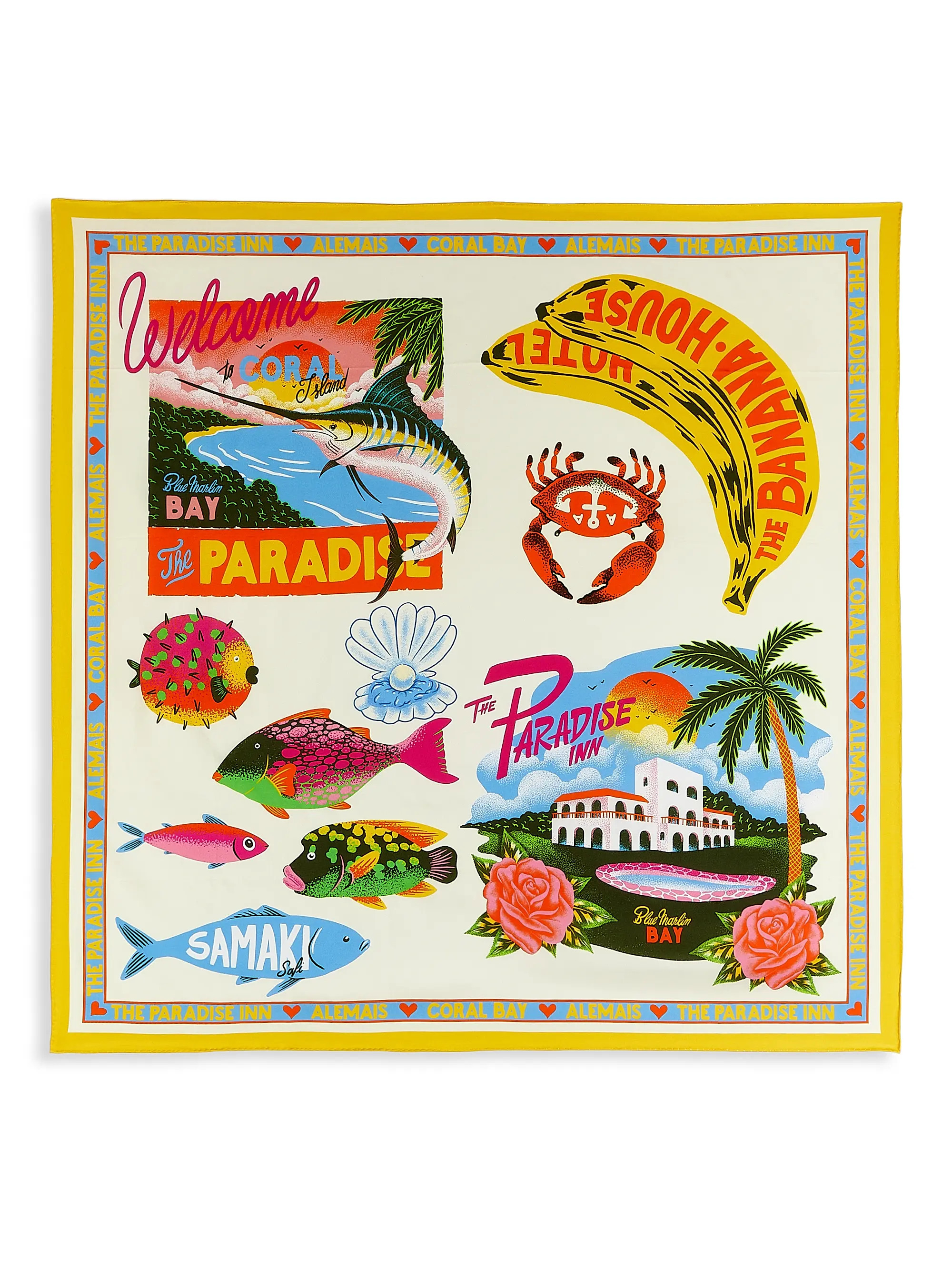 AlémaisSamaki Silk Coral Bay Scarf | Saks Fifth Avenue