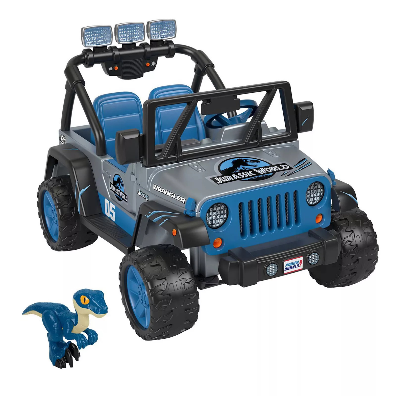 Power Wheels Jurassic World Jeep Wrangler Dino Damage Battery-Powered Ride-On Vehicle, Gray | Kohl's