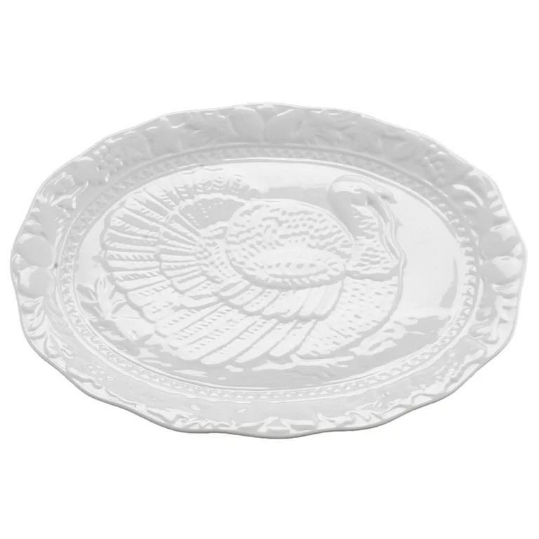 Harold Imports Turkey Platter and Serving Tray: 17.5", White Porcelain | Walmart (US)
