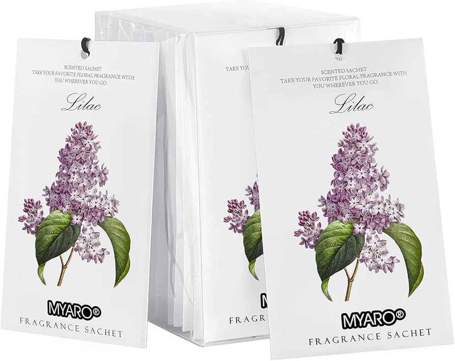 MYARO 12 Packs Lilac Scented Sachets for Drawer and Closet, Long-Lasting Sachets Bags Air Freshen... | Amazon (US)