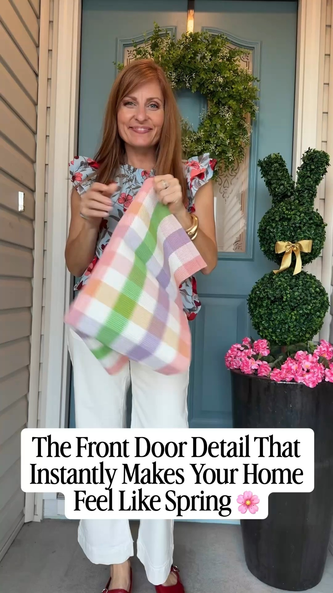The easiest way to refresh your home for spring? Start at the front door.
Soft layers, light colors, and a few intentional pieces instantly shift the energy. A bunny welcome mat, boxwood bunny, pink florals, and a fresh wreath create that warm, inviting entry that feels joyful the moment you walk up.
I love decorating spaces that feel effortless but still thoughtful. Just a few touches can make your home feel lighter, brighter, and ready for spring gatherings, Easter moments, or simply enjoying the season every day.
Sometimes the smallest updates are the ones that change the whole feeling of a space.
#SpringDecor #FrontPorchStyle #EasterDecor #HomeRefresh #SeasonalStyle
spring porch decor, bunny doormat, boxwood bunny, spring wreath ideas, pink spring flowers

#LTKdayinmylife #LTKSeasonal #LTKHome