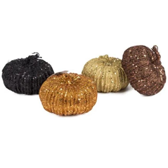 DDI 2318699 6 in. Glitter & Sequin Pumpkin, Assorted Color - Case of 24 | Walmart (US)