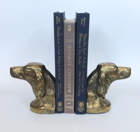 Vtg Brass Dog Bookends Gold Retriever Bust Bookends 2pc Set | Etsy | Etsy (US)