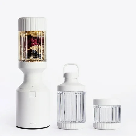 The Beast Blender; Personal Countertop Blending for Smoothies, Shakes, Food Prep & Frozen Fruits & Veggies; Extra Portable Vessels, Straw Cap & Straws Included; 1000W Motor (Cloud White) | Walmart (US)