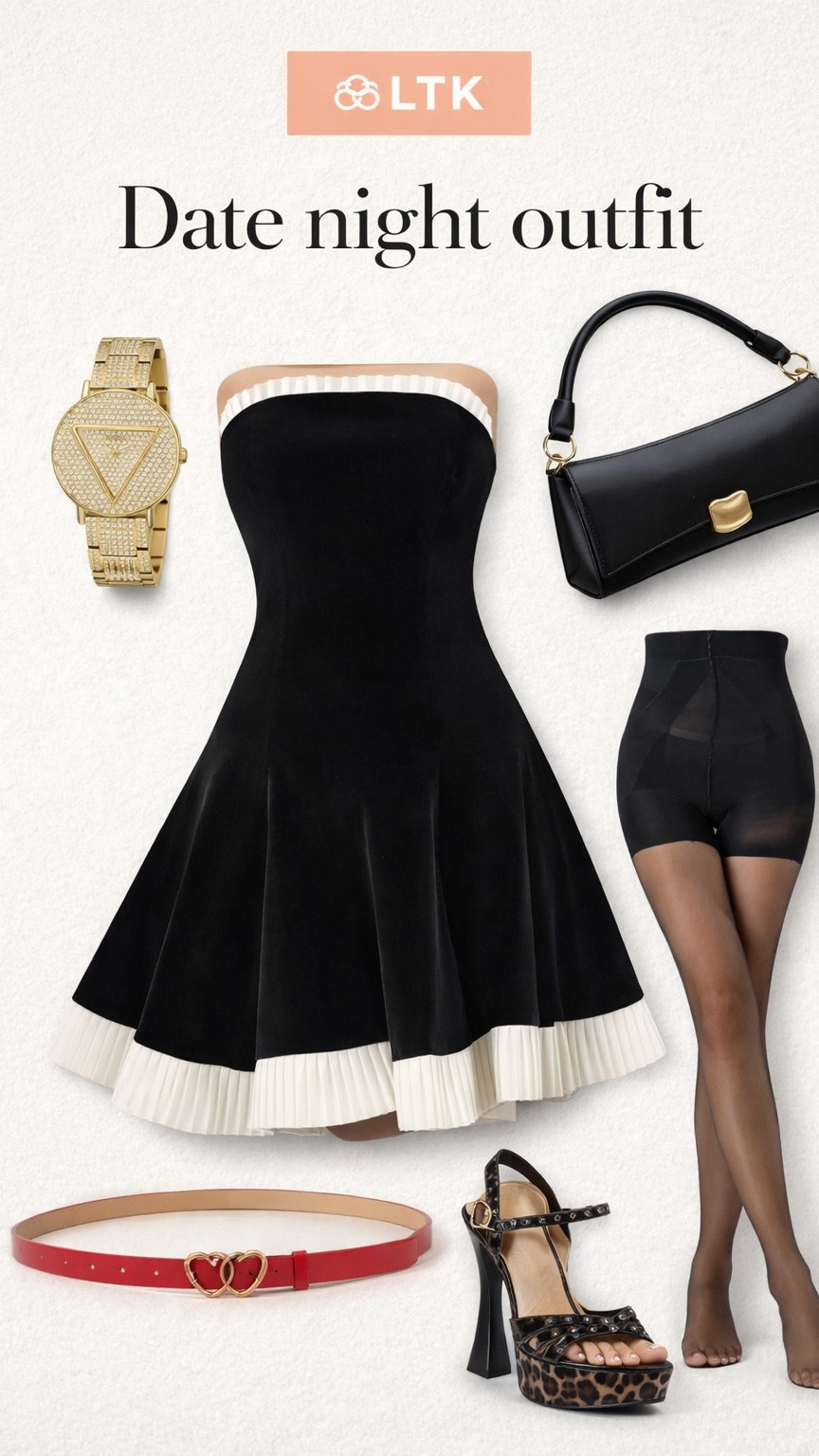 Date night outfit ✨ Timeless black mini dress paired with bold heels, sheer tights, gold jewelry, and a structured bag. Elegant, flirty, and effortlessly elevated.

#LTKNYFW #LTKSeasonal #LTKBeauty
