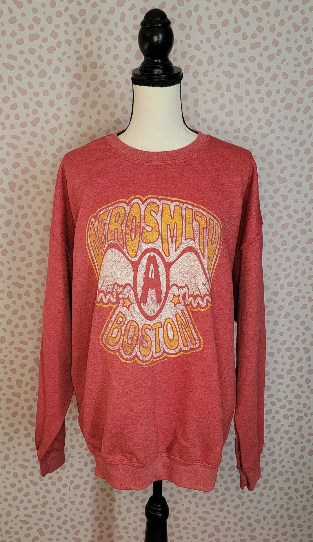 Aerosmith Vintage Logo Sweatshirt, Heathered Red Gildan Heavy Blend Sweatshirt Men's Size XL, Sup... | Etsy (US)