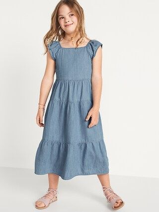 Sleeveless Tiered Back-Tie All-Day Midi Dress for Girls | Old Navy (US)