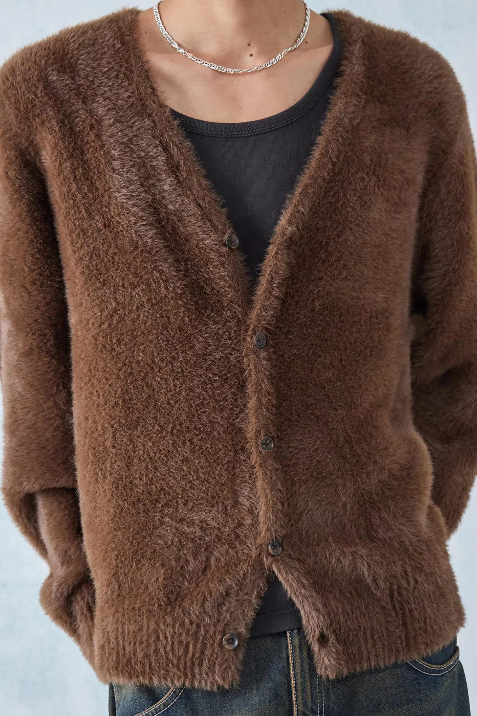 BDG Brown Eyelash Knit Cardigan | Urban Outfitters (US and RoW)