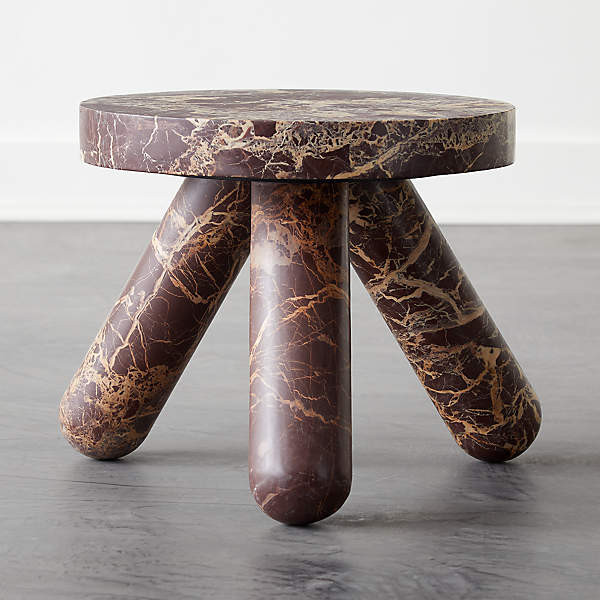 Jaxx Red Marble Modern Side Table + Reviews, CB2 Fall Sale, Marble Side Table, Modern Side Table | CB2