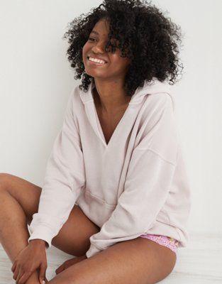 Aerie Happy Henley Hoodie | American Eagle Outfitters (US & CA)