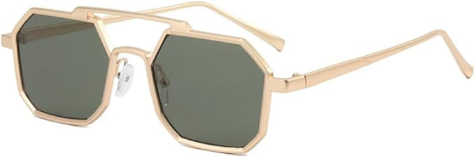 Polygon Punk Sunglasses Men Women Vintage Men Sun Glasses Retro Small Luxury Shades Eyeglasses | Amazon (US)