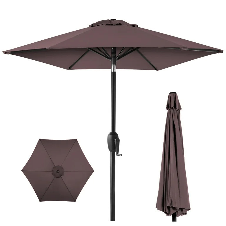 Best Choice Products 7.5ft Heavy-Duty Outdoor Market Patio Umbrella w/ Push Button Tilt, Easy Cra... | Walmart (US)