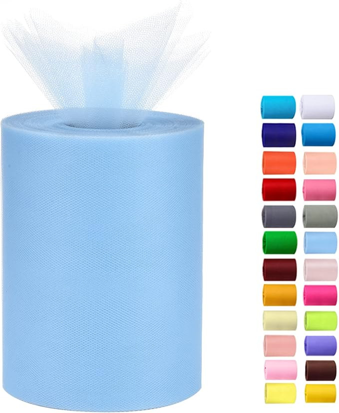 Tulle Rolls 6” by 100 Yards (300 feet) Tulle Roll Spool Fabric for DIY Tutu Skirts Wedding Baby... | Amazon (US)
