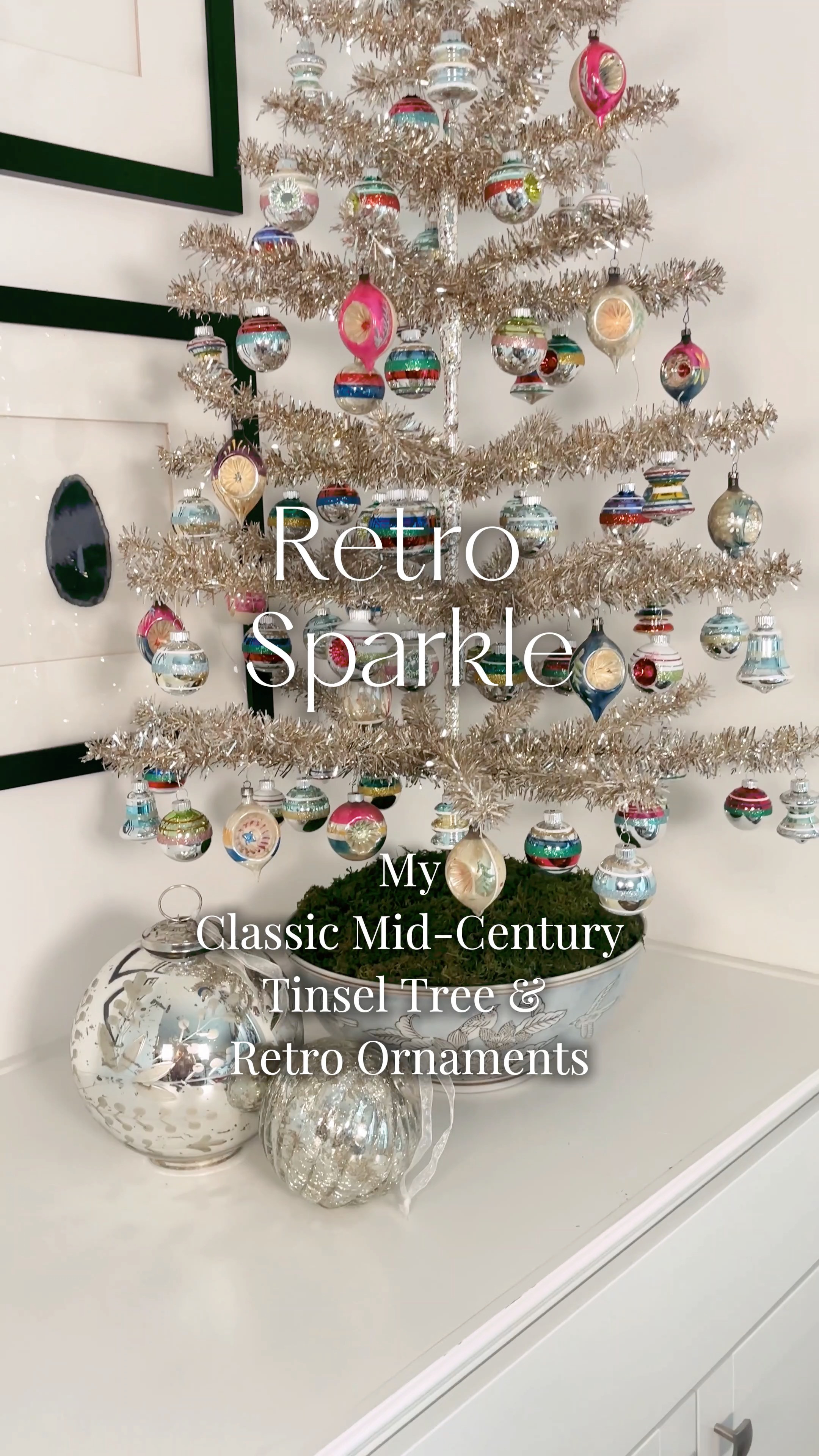 Retro Sparkle: Classic Mid-Century Tinsel Christmas Tree & Retro Ornaments 

 #LTKHoliday #LTKSeasonal #LTKHome