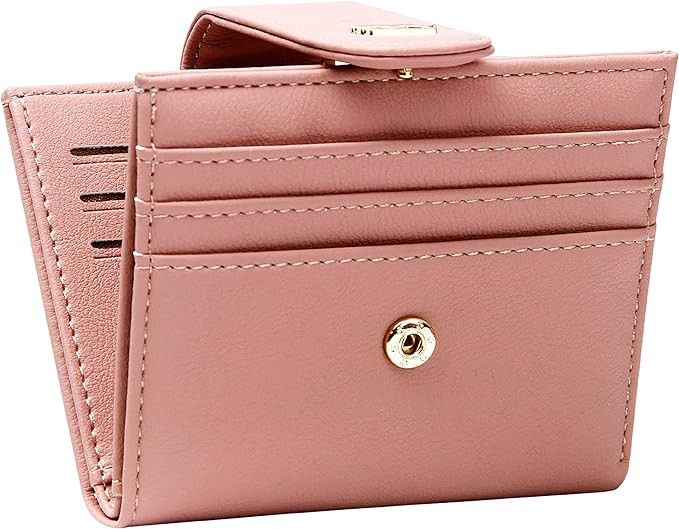 GEEAD Small Wallets for Women Slim Bifold Credit Card Holder Minimalist Zipper Coin Pocket | Amazon (US)
