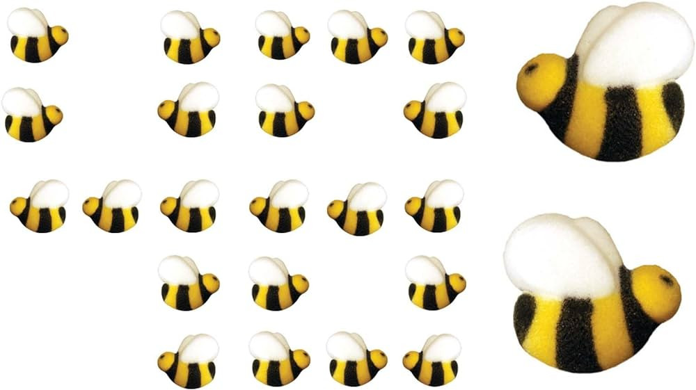 Bees Cakes Decorations- Bumble Bee Shaped Edible Hard Sugar Decorations, 48 pcs by R.U.S. Candy C... | Amazon (US)