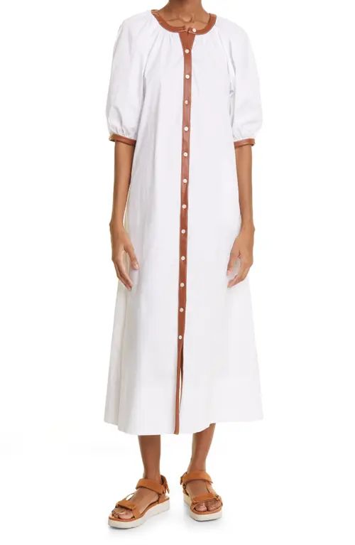 STAUD Vincent Dress in White/Whiskey at Nordstrom, Size X-Small | Nordstrom