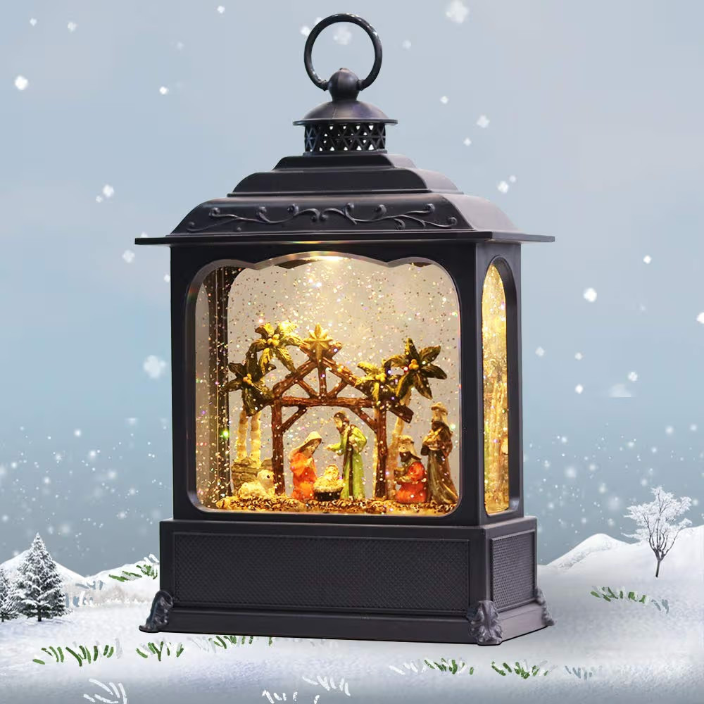GenSwin Nativity Musical Lighted Water Lantern Christmas Snow Globe with 6 Hour Timer, Battery Op... | Amazon (US)