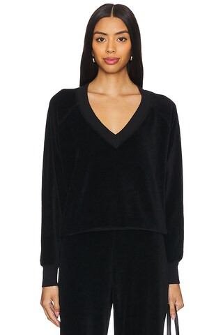 perfectwhitetee Ember V-Neck Sweater in True Black from Revolve.com | Revolve Clothing (Global)