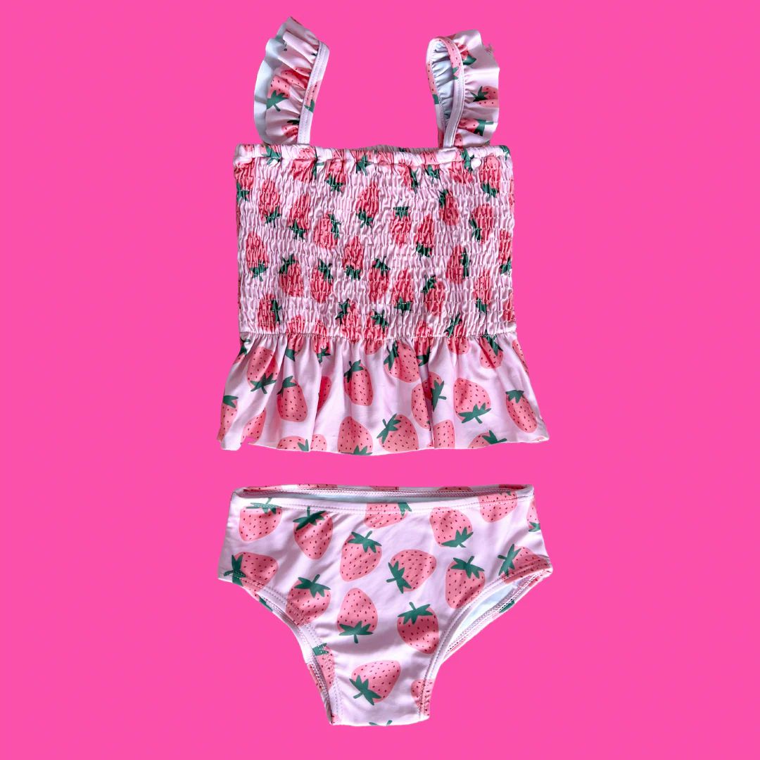 Strawberry Two Piece Swimsuit | Poppy Kids Co