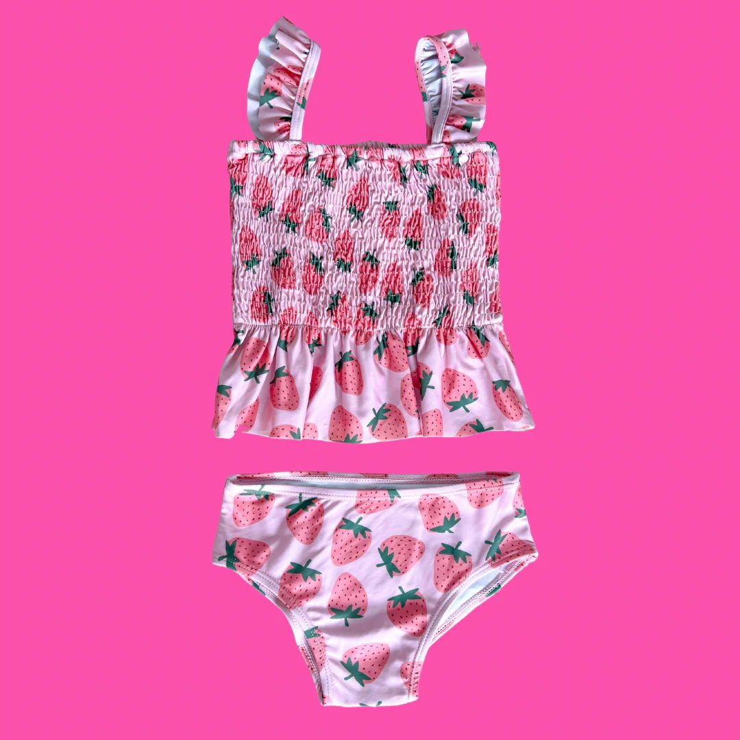 Strawberry Two Piece Swimsuit | Poppy Kids Co